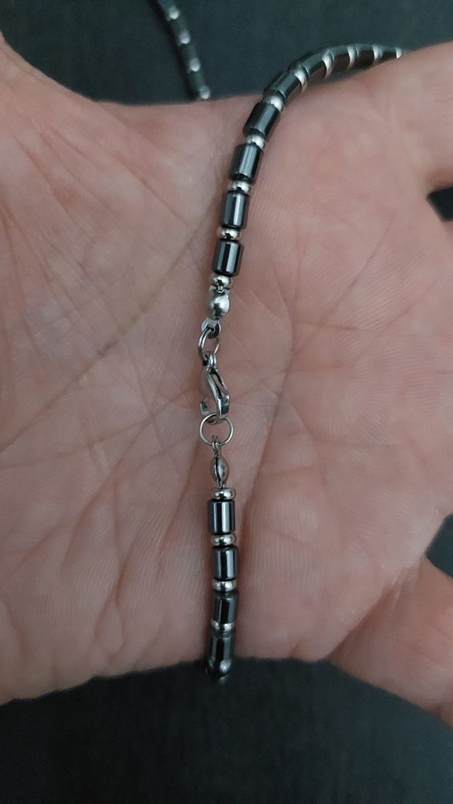 Collana uomo ematite croce