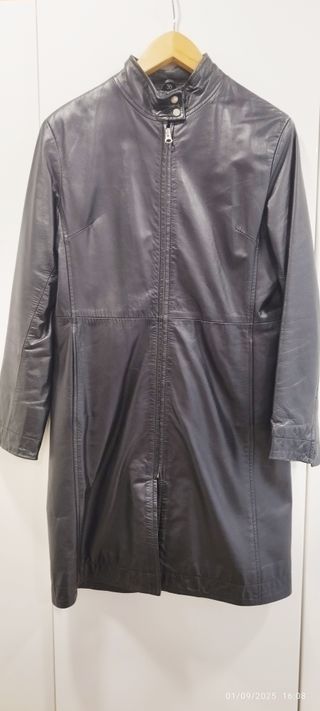 Chaqueta cuero negra mujer, talla M