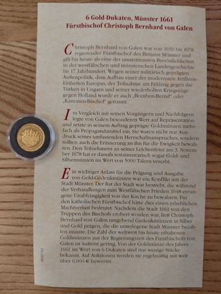 6 ducati oro Münster 1661