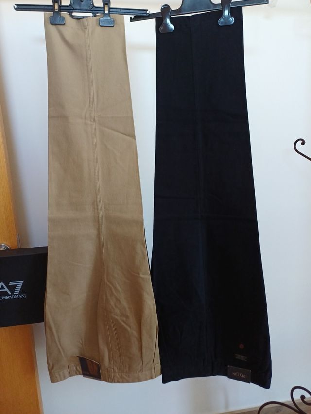 Pantalones Peyton algodón premium - beige, negro