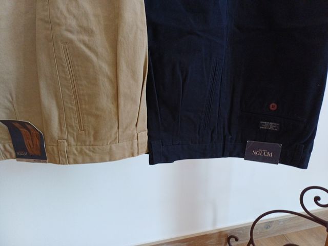 Pantalones Peyton algodón premium - beige, negro