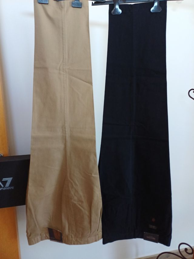 Pantalones Peyton algodón premium - beige, negro