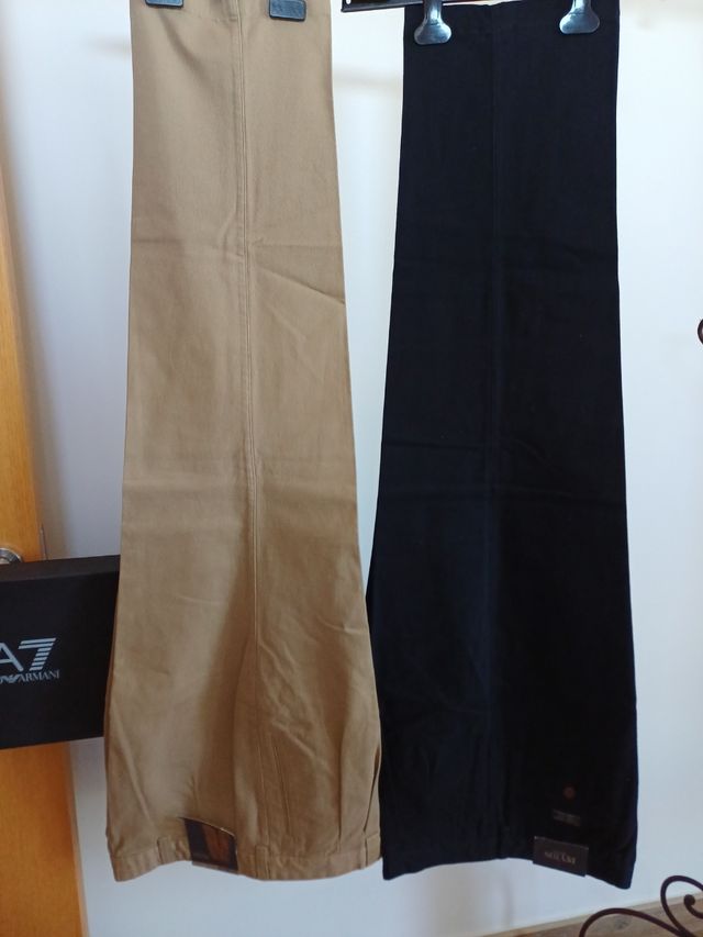 Pantalones Peyton algodón premium - beige, negro