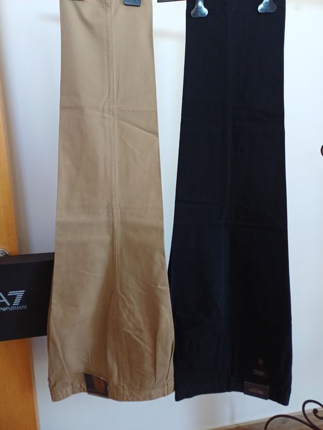 Pantalones Peyton algodón premium - beige, negro