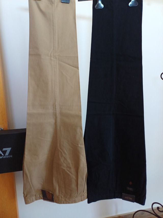 Pantalones Peyton algodón premium - beige, negro