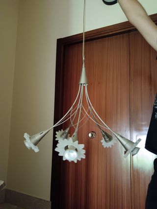 Lampadario Moderno 5 Luci - Argento