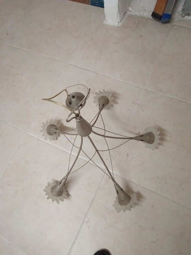 Lampadario Moderno 5 Luci - Argento