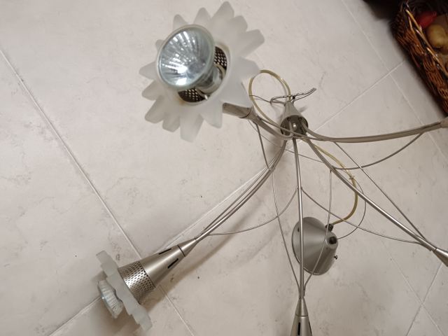 Lampadario Moderno 5 Luci - Argento