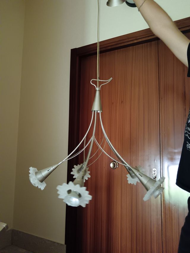 Lampadario Moderno 5 Luci - Argento
