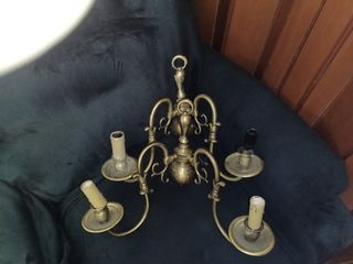 Candelabro antiguo dorado metal