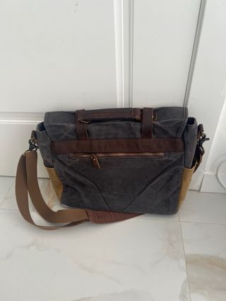 Bolso bandolera hombre marrón-gris