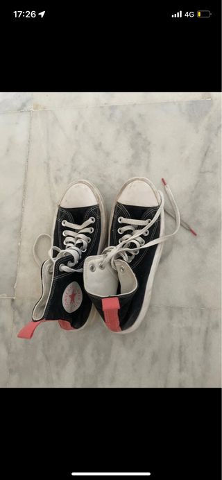 Converse altas negras-rosa