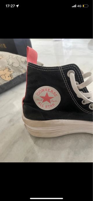 Converse altas negras-rosa