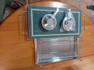 Asador piedra grill 2 recipientes