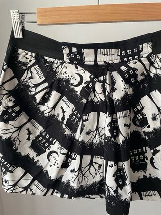 Minifalda Zara - M - Blanco y Negro