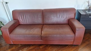 Divani in pelle, rosso bordeaux