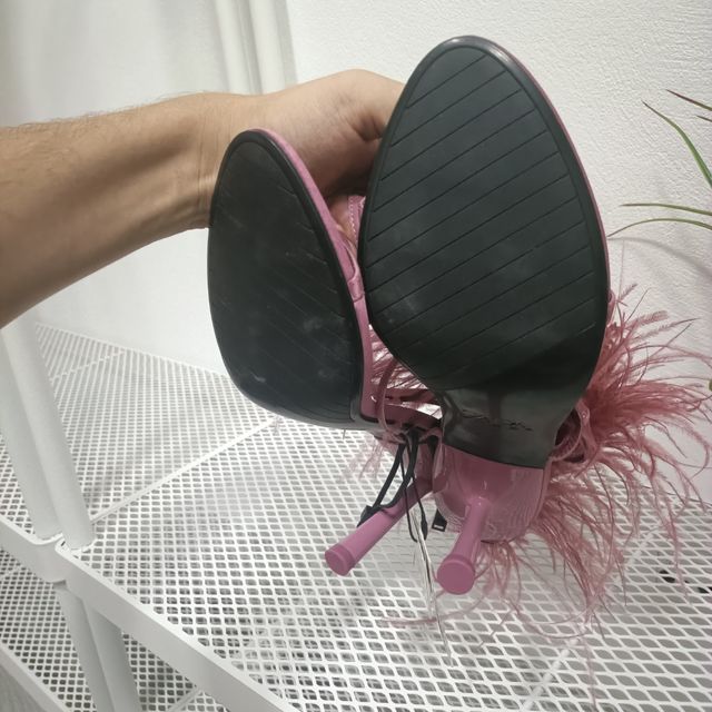 Sandalias tacón Zara rosa