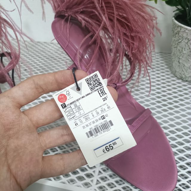 Sandalias tacón Zara rosa