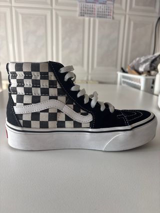 VANS Sk8-Hi Platform - Cuadro Blanco y Negro