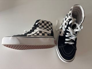 VANS Sk8-Hi Platform - Cuadro Blanco y Negro