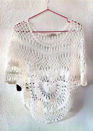 Blusa blanca calada - Talla única