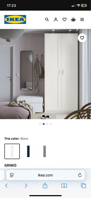 Par de puertas modelo GRIMO IKEA blanco