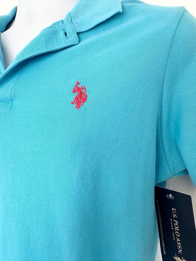 Polo U.S. Polo Assn. turchese a manica corta