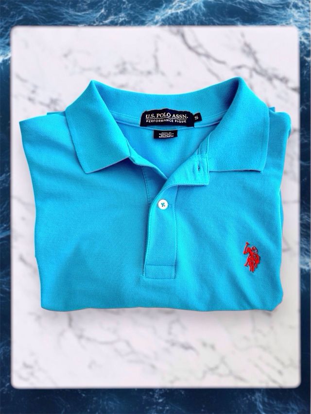 Polo U.S. Polo Assn. turchese a manica corta