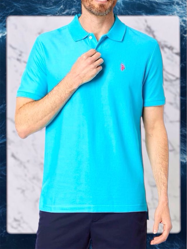 Polo U.S. Polo Assn. turchese a manica corta