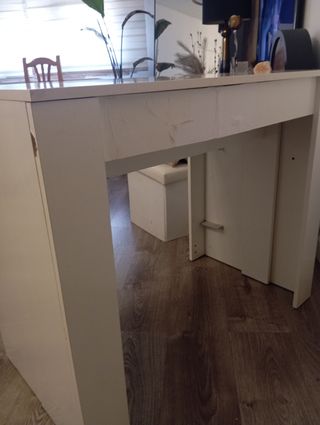 Mesa consola blanca extensible hasta 2,50.