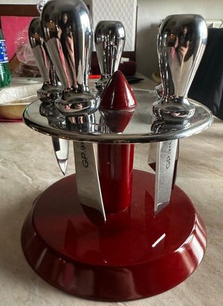 Set Formaggio 5 pezzi - Rosso/Argento