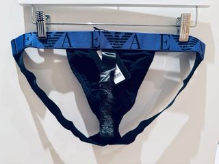 Jockstrap negro y lila de Emporio Armani