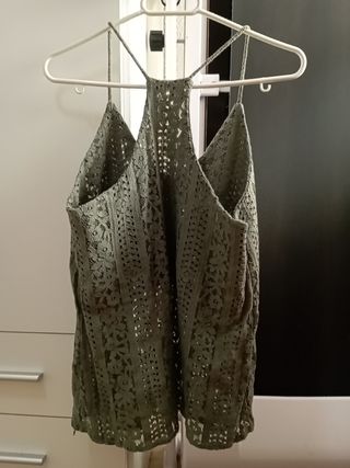 Top encaje floral verde 
