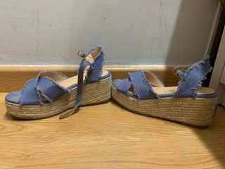 Sandalias cuña vaqueras -talla 36