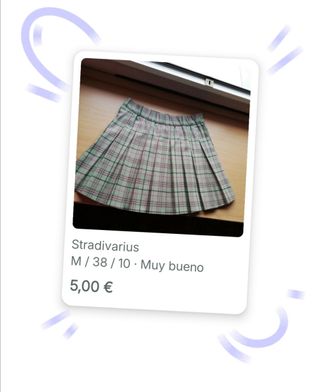 Falda plisada cuadros verde-rosa