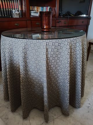 Mesa camilla madera/cristal de 80cm x 70cm alto