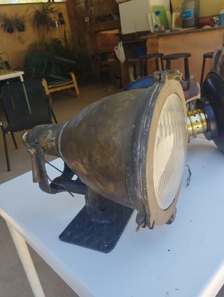Foco antiguo barco bronce