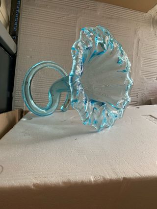 Vaso vetro blu decoratico