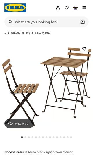 Mesa plegable balcón o terraza ikea TARNO