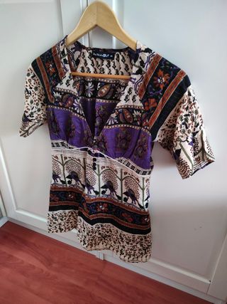 Blusa boho chic multicolor, Talla M