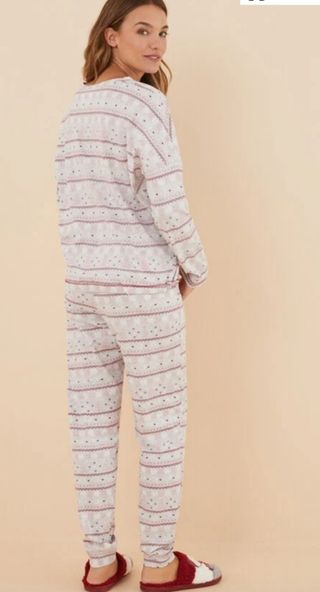 Pijama Women Secret L - Gris/Rosa