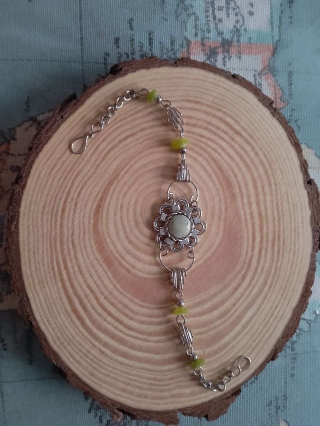 Pulsera plata - Verde