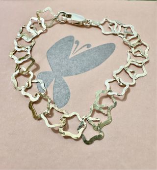 Pulsera plata - Diseño floral