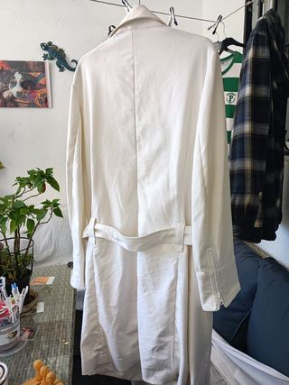 Gabardina blanca L - abrigo blanco mujer