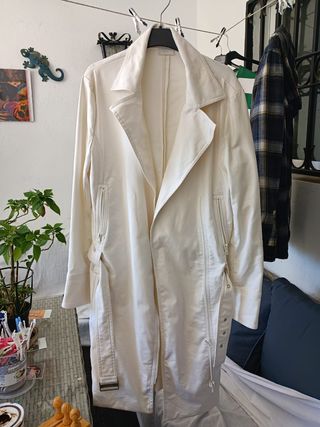 Gabardina blanca L - abrigo blanco mujer