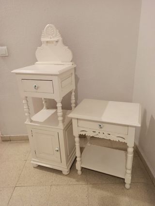 Mesillas noche blancas - Madera