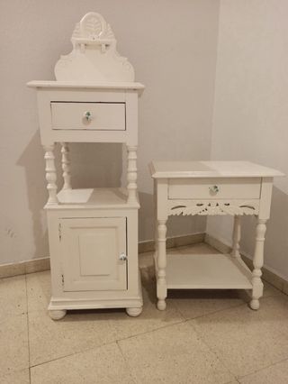Mesillas noche blancas - Madera