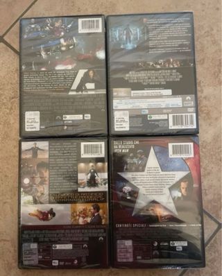 4 DVD Marvel: Iron Man, Iron Man 2, Iron Man 3, Ca