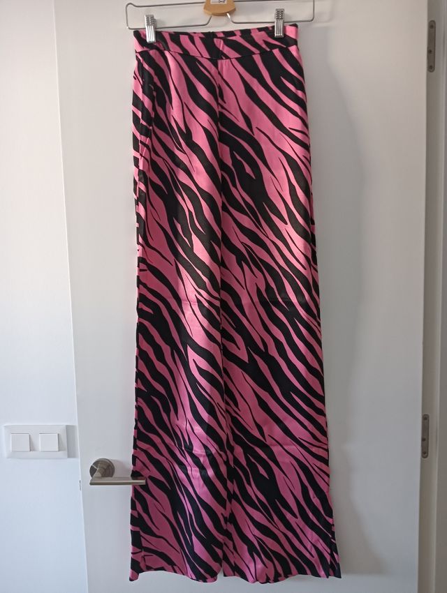 Pantalones Palazzo Zara XS - Rosa y Negro