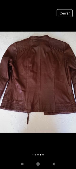 Cazadora cuero marrón CAROLL T36